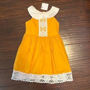 New with tags toddler size 4T boutique dress in mustard color